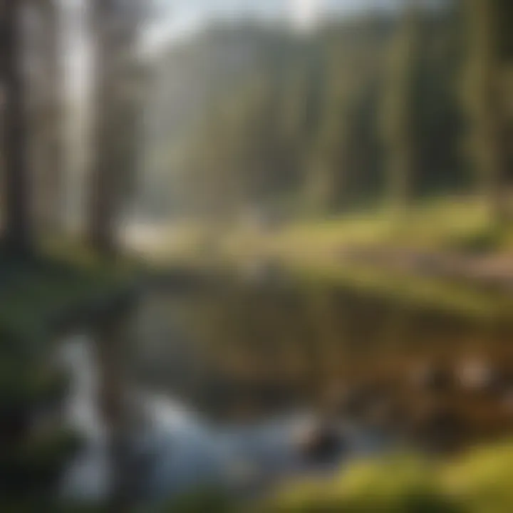 Outdoor Activities Near Campgrounds Families enjoying various outdoor activities such as hiking and fishing near a scenic campground