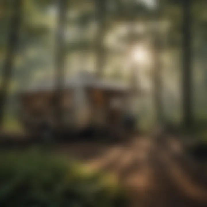 A serene forest clearing for camping