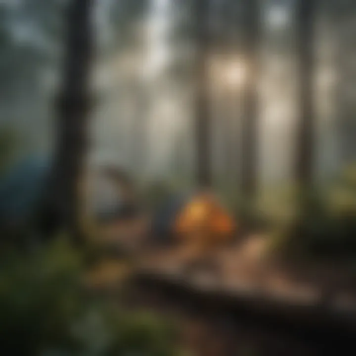 Diverse wildlife in a natural camping environment