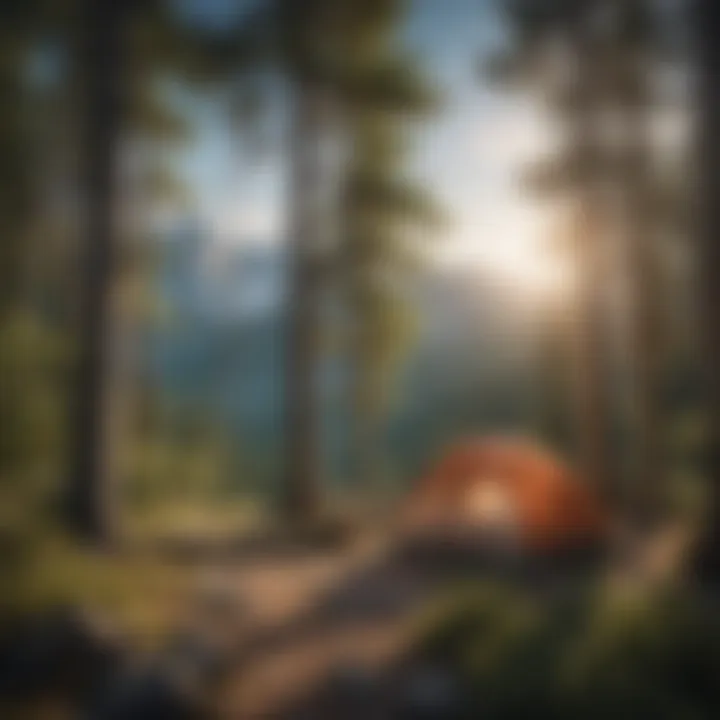 Majestic mountain view from a high elevation campsite