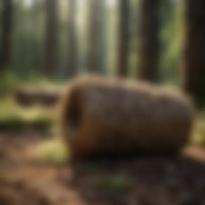 Close-up of sustainably harvested fibers from trees, emphasizing quality and texture