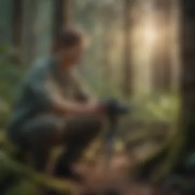 Biologist working on conservation efforts in a natural habitat