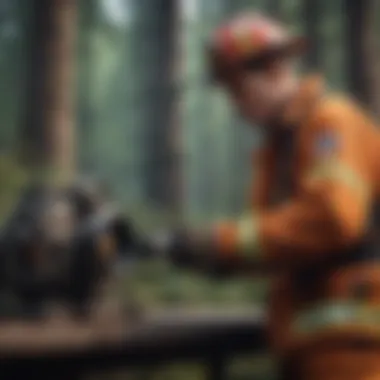 Technical Skills in New Industries Former firefighter using technical equipment in a new industry