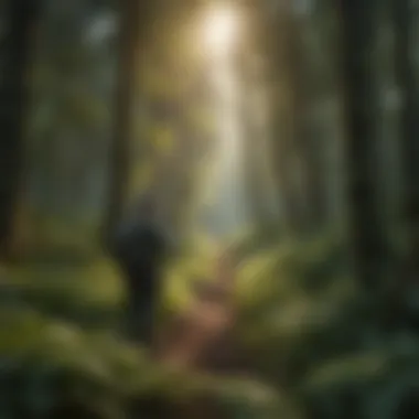 Field Research in a Lush Forest A professional conducting field research in a lush forest