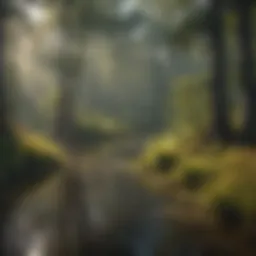 Vibrant wetland habitat showcasing diverse wildlife species