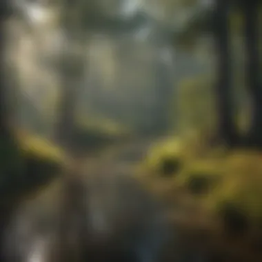Wetland Habitat and Wildlife Diversity Vibrant wetland habitat showcasing diverse wildlife species