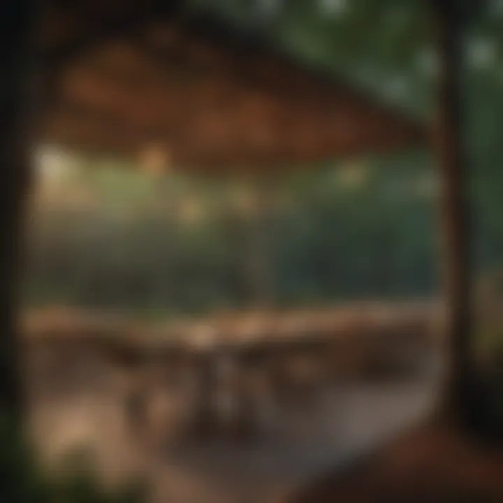 Hospitality staff arranging a cozy outdoor dining setup