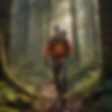 Trailblazing Leadership Outdoor adventure guide leading a group through a dense forest