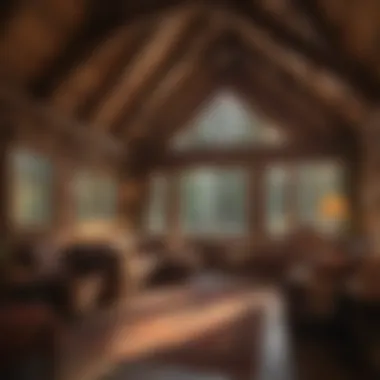 Cozy interior of a cabin at Caribou Lodge