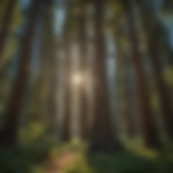 Majestic cedar trees towering in Wenatchee landscape