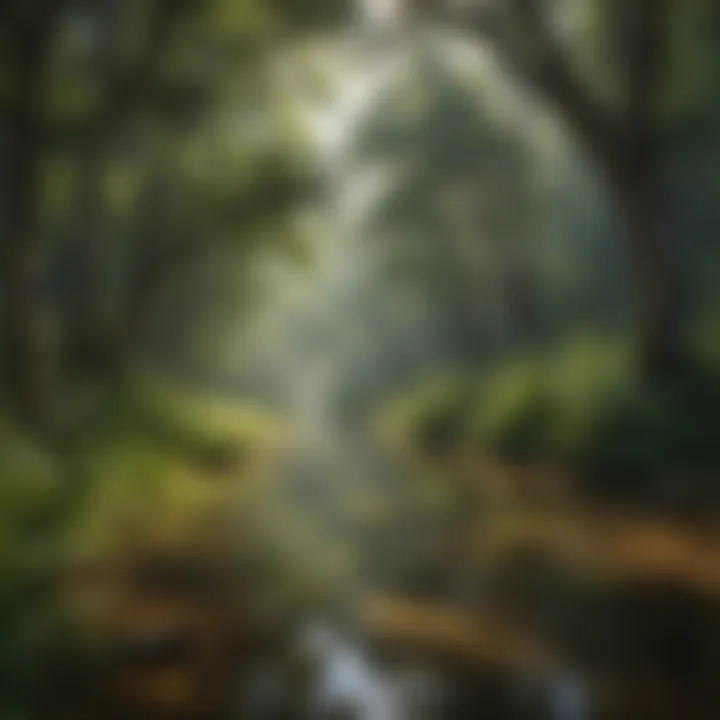 A serene landscape of the Choctaw Reservation highlighting its lush greenery and natural beauty.