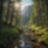 Lush Forests and Mountains of the National Park Panoramic view of the national park showcasing its lush forests and mountainous terrain.