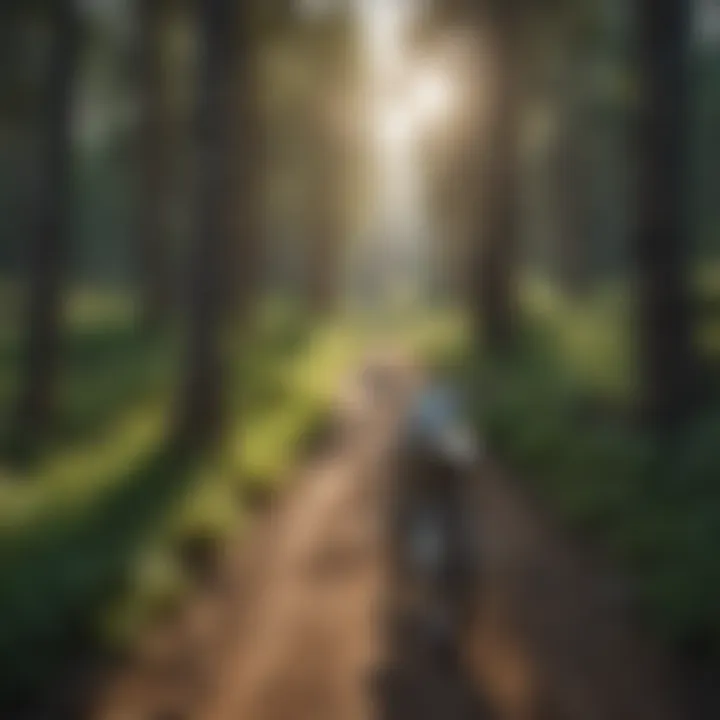 Lush Forest Trails Scenic view of Colorado's dirtbike trail winding through lush forest