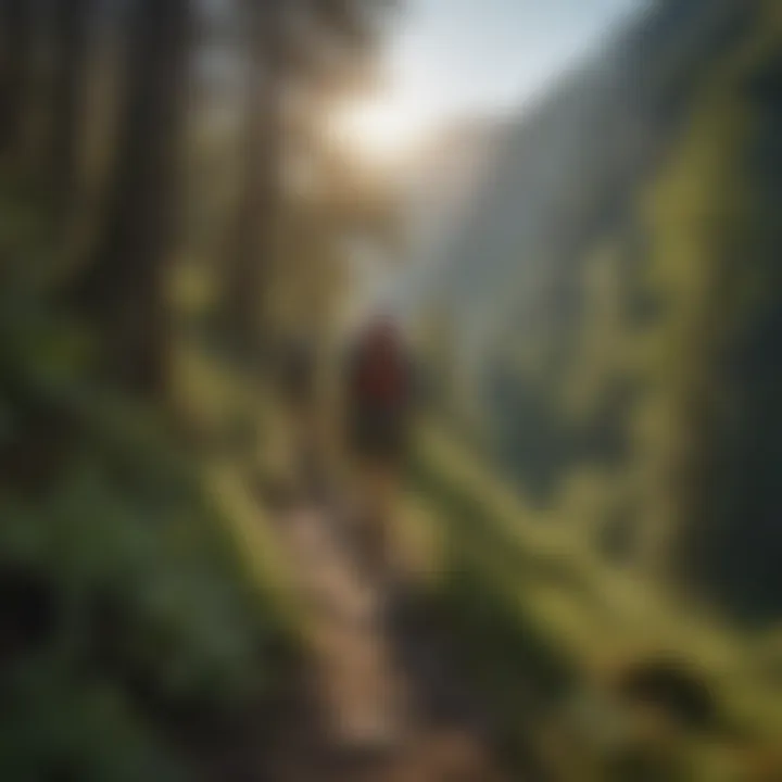 Hikers traversing a scenic trail that overlooks the expansive gorge