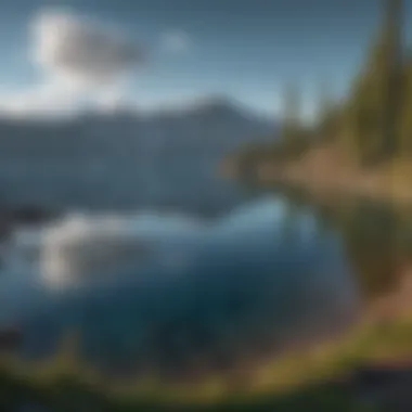Majestic view of Crater Lake with deep blue waters reflecting the sky