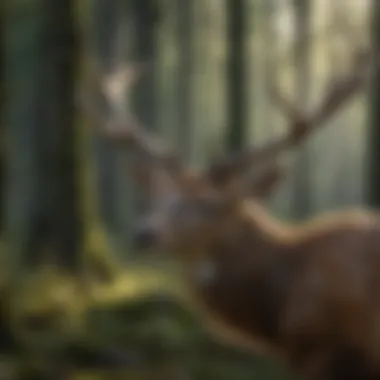 A close-up of a deer with intricate details of its antlers, symbolizing the beauty of wildlife.