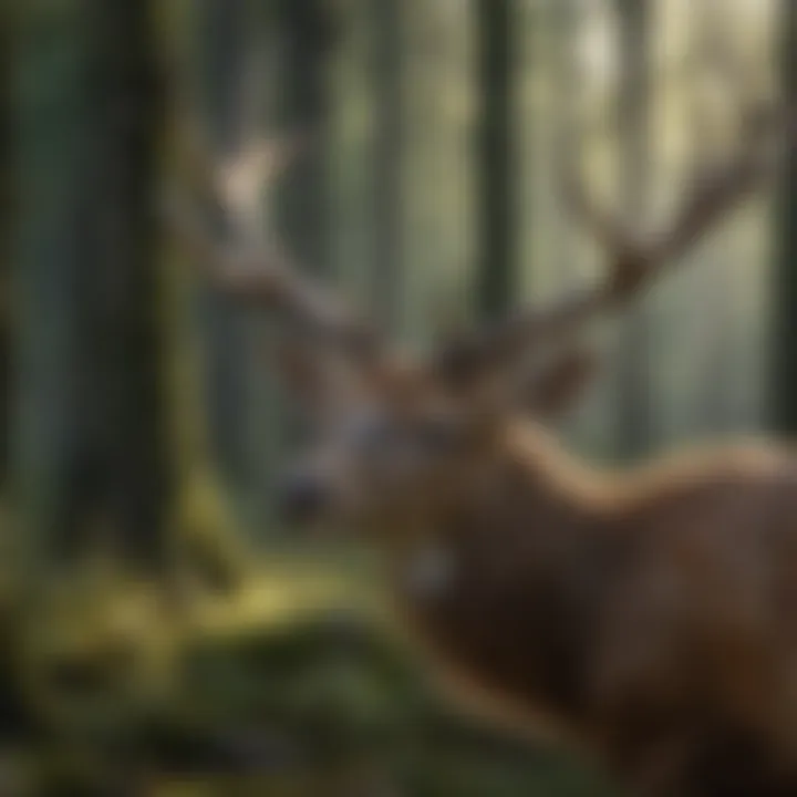 A close-up of a deer with intricate details of its antlers, symbolizing the beauty of wildlife.