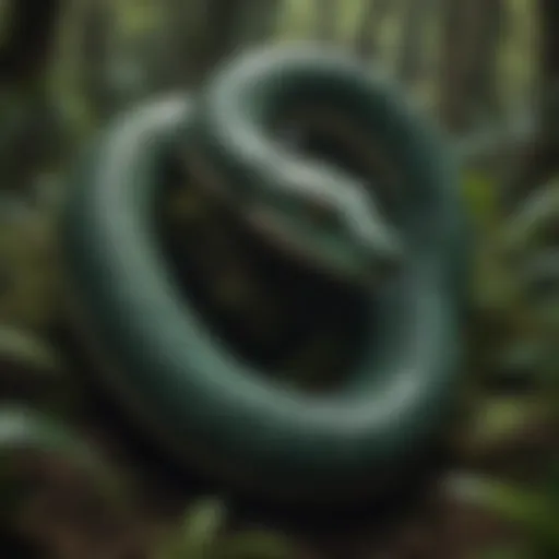 Sleek Serpent Coiled in Jungle
