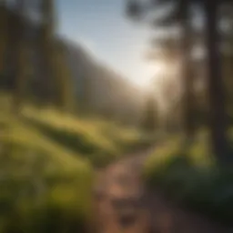 A scenic mountain view along a hiking trail in New Mexico