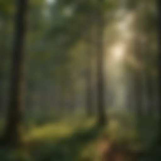 Enriching Forest Canopy with Blackberry Herbicide Lush forest canopy with blackberry herbicide application