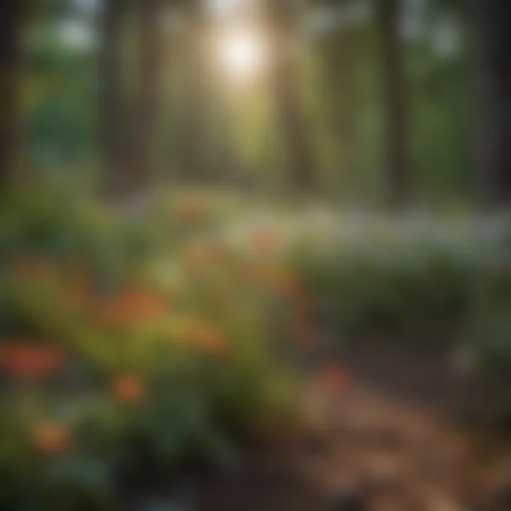 Wildflowers blooming in the park during spring