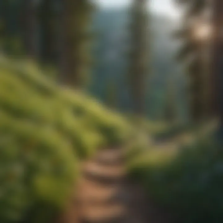 A scenic summer trail at Eldora Mountain Resort, with vibrant wildflowers and lush greenery.