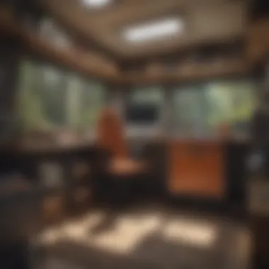 Workspace on the Go A cozy workspace in a camper van, representing the flexibility of mobile employment.