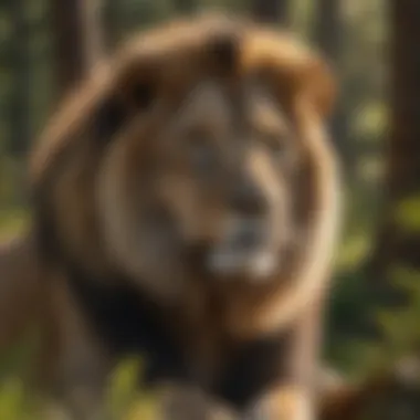 Majestic Lion in Natural Habitat Majestic lion in natural habitat