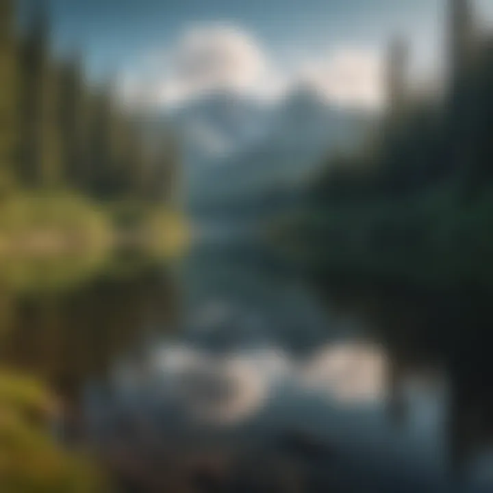 Serene lake surrounded by wilderness in Olympic National Park