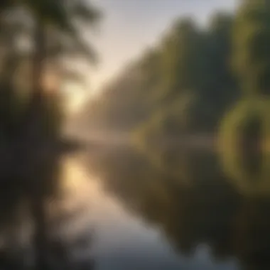 Tranquil lake in Southern Indiana at sunrise