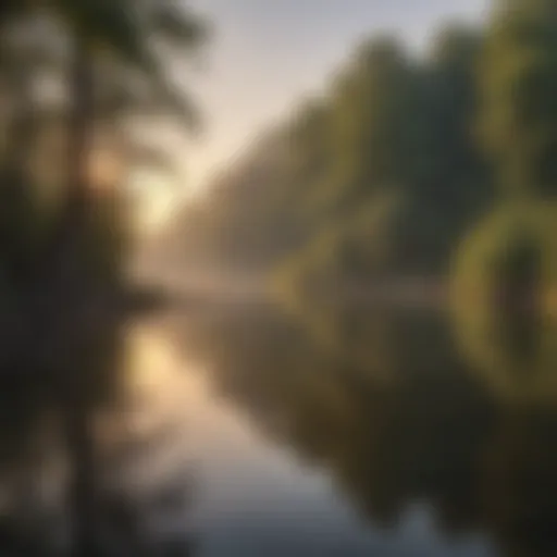 Tranquil lake in Southern Indiana at sunrise
