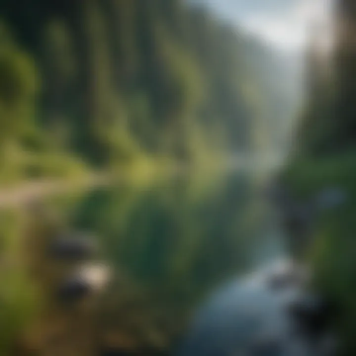 Lush scenery along the Flathead River showcasing its natural beauty