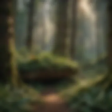 Lush forest showcasing layers of vegetation
