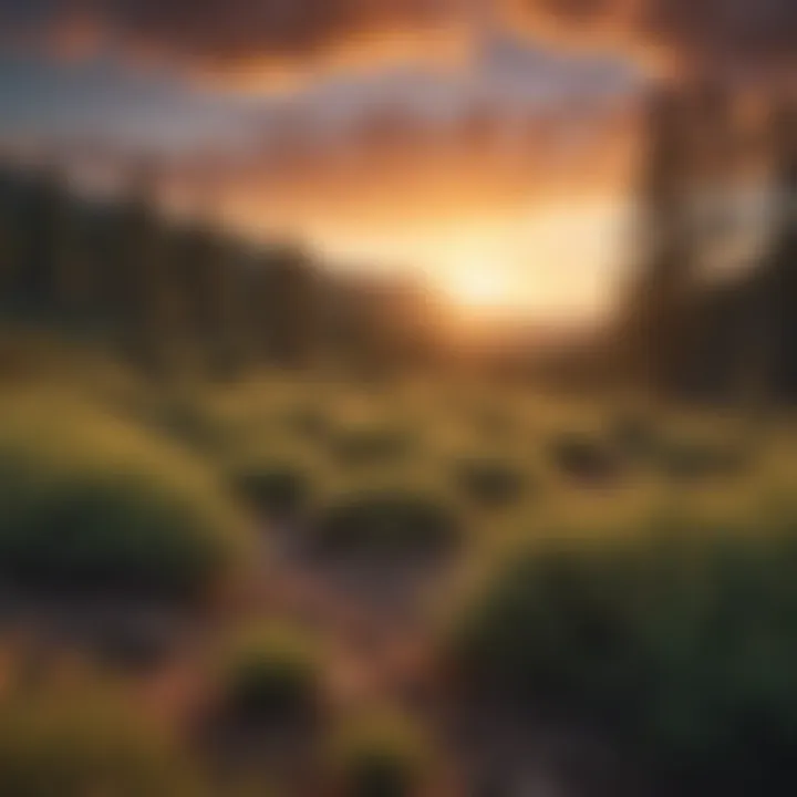 Sunset over the vast forest land in Arizona