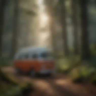 Enchanted Forest Haven Campervan parked in a lush forest setting