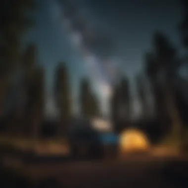 Starry Night Camping Campervan parked under starry sky
