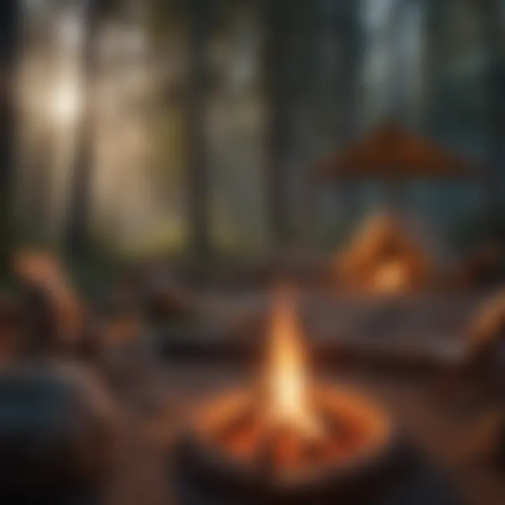 Campfire surrounded by nature, perfect for storytelling