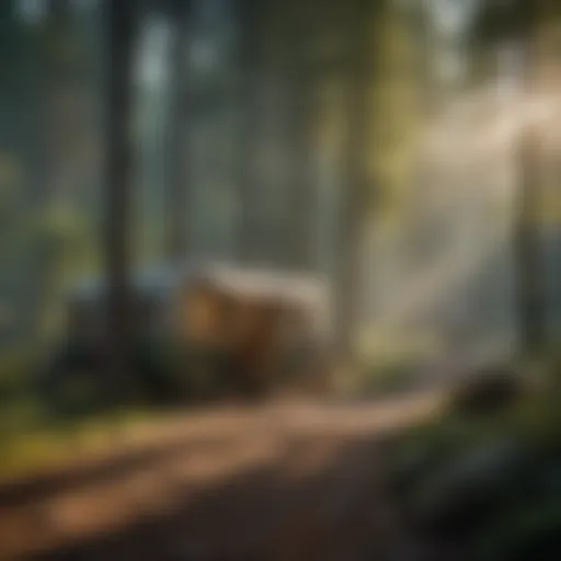 Scenic view of a tranquil forest campsite