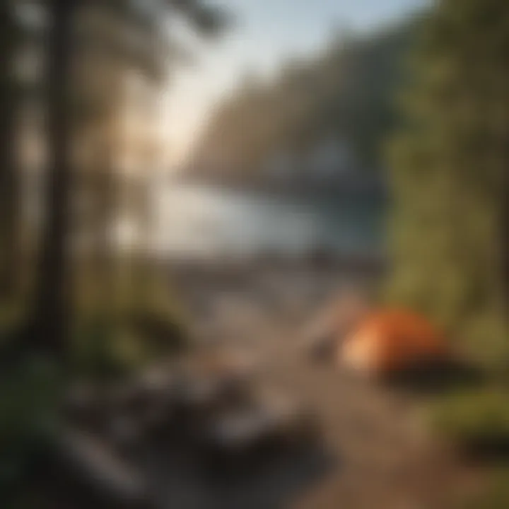 Serene coastal camping site in Maine with ocean view