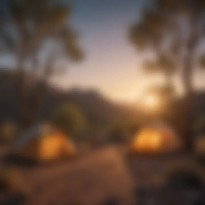 Sunset Serenity at Desert Campsite Picturesque sunset over desert campsite