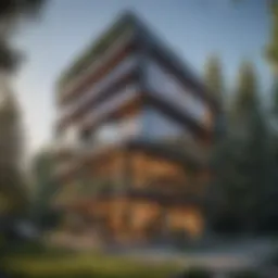 Architectural design of a modern geo apartment