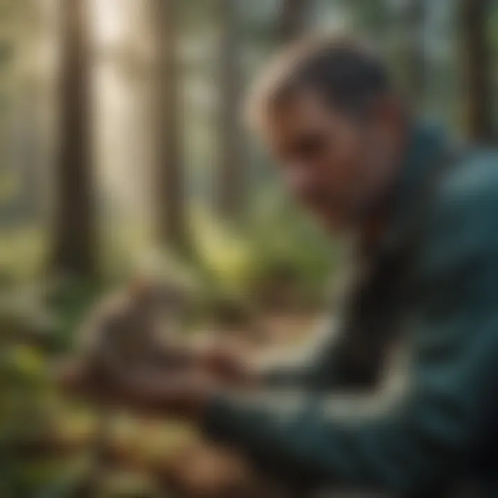 Nature conservation efforts in action with diverse wildlife