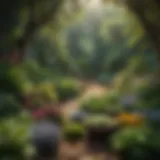 Vibrant array of healing herbs in a garden setting