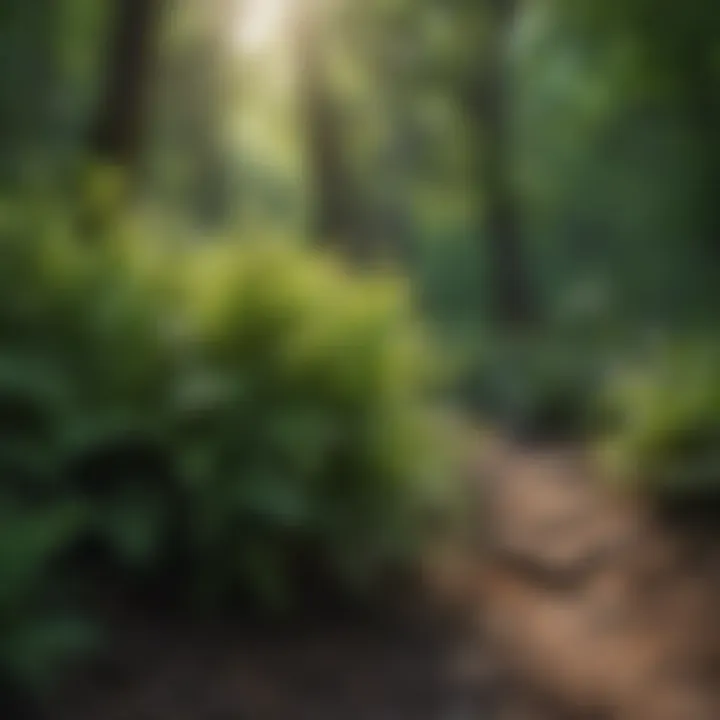 Close-up of diverse flora along a hiking path, illustrating the ecological richness of Harrisonburg.