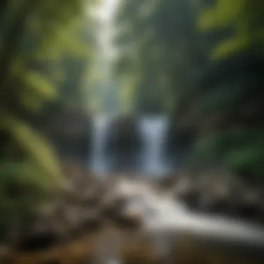 Serene Waterfall in Kentucky A serene waterfall cascading through lush greenery in Kentucky