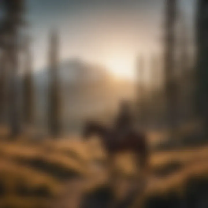 Horseback rider admiring stunning mountain views