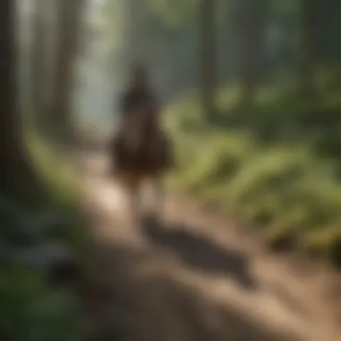 Equestrian riders navigating a rugged mountain path