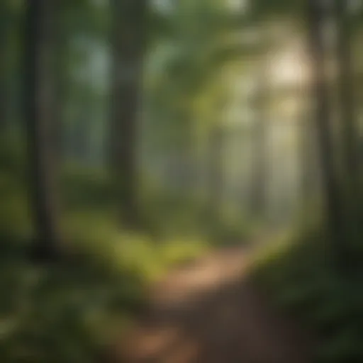 Scenic horse trail winding through a lush forest in Michigan