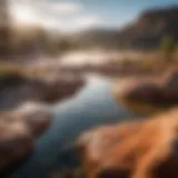 Bubbling thermal pools surrounded by natural stone formations