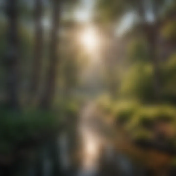 Serene Landscape of Jemez Hot Springs A serene landscape showcasing lush greenery and steaming hot springs